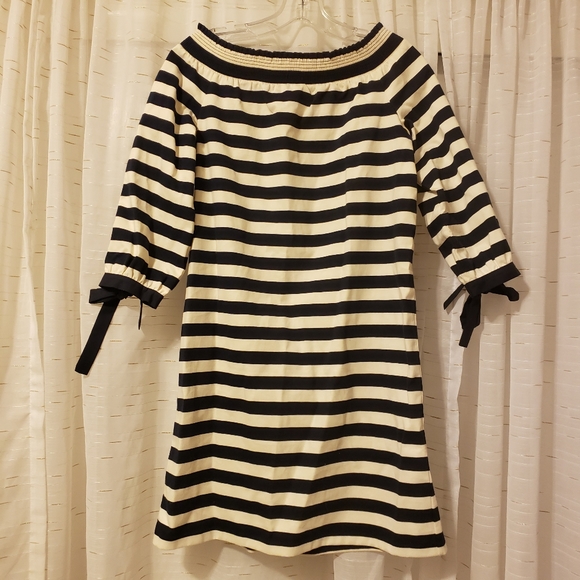 J. Crew Off the Shoulder Nautical Striped Dress - Picture 4 of 5